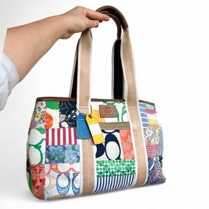 multicolored coach bag - tote